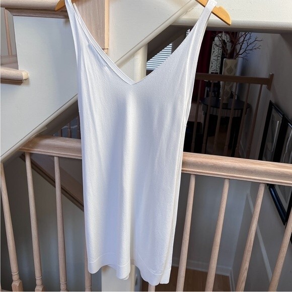 D. Exterior  V Neck Tank Mini Dress in White L NWOT - Picture 2 of 8